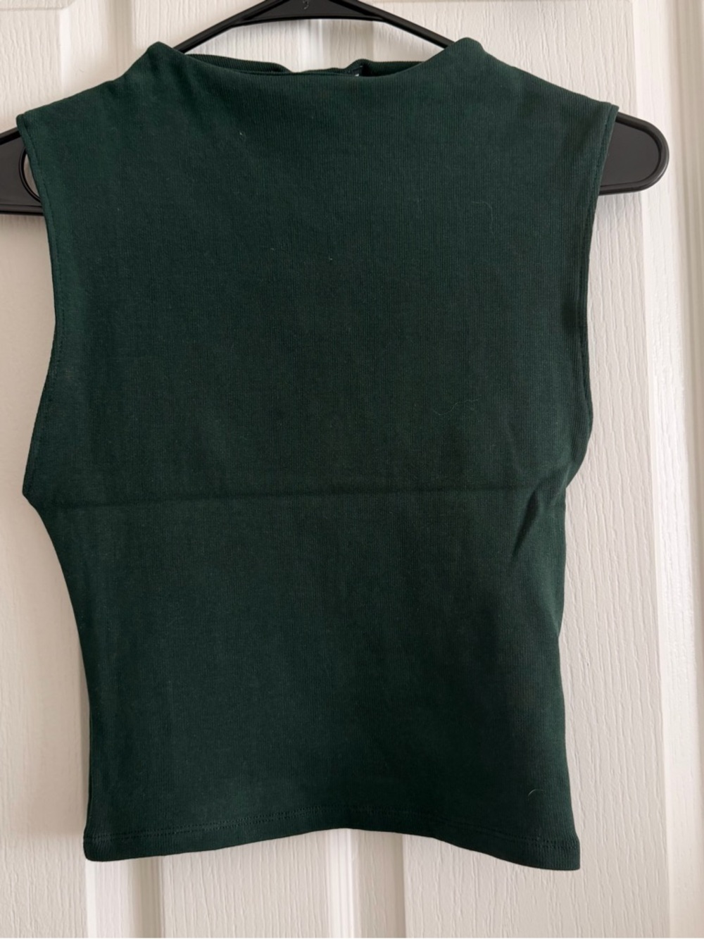 Zara Dark Green Mock Neck Sleeveless Tank